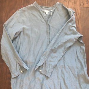 Silk Blend Gap Collarless Dress Shirt